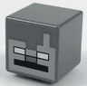 Minifigure, Head, Modified Cube with Pixelated Light Bluish Gray Face with Nose, White Eyes, Black Mouth Pattern