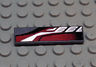 Tile 1 x 4 with Sleek Silver, Red and Black Pattern Model Left Side