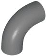 Brick, Round Tube 1 x 1 d. 90 degrees Elbow Macaroni - No Stud - Type 2 - Axle Hole