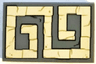 Tile 2 x 3 with Tan Geometric Temple Ornament Pattern
