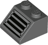 Slope 45 2 x 2 with Silver Grille and Black Rivets Pattern