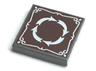 Tile 2 x 2 with 4 White Arrows in Circle and Border on Reddish Brown Background Pattern
