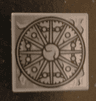 Tile 2 x 2 with Stone Wheel and Radiating Lines Pattern (Mother Box Top)
