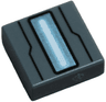 Tile 1 x 1 with Metallic Light Blue and White Arc Reactor with Black Outline and Bent Lines Pattern