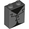 Brick 1 x 2 x 2 with Inside Stud Holder with Black Top and Dark Bluish Gray Coat with Two Buttons Pattern (BrickHeadz Frankenstein Torso)