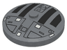 Dish 4 x 4 Inverted (Radar) with Solid Stud with Star Wars TIE Hatch Black and White Pattern