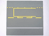 Baseplate, Road 32 x 32 6-Stud Straight with Pit Lane White and Yellow Lines Pattern