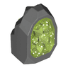 Rock 1 x 1 Geode with Molded Glitter Trans-Bright Green Crystals Pattern