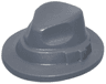 Minifigure, Headgear Hat, Narrow Brim (Fedora)