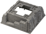 Baseplate, Raised 16 x 16 No Studs with Cross Opening, 4 Holes, Marbled Red, Light Gray, Black Pattern