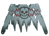 Cloth Sail 30 x 20 with Red Jagged Lines and Skull Pattern, Tatters and Holes