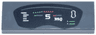 Tile 1 x 3 with Black Dashboard Display with Red and Green Lights and Gauges, White Number 5 and '350' Pattern