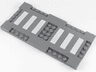 Brick, Modified 8 x 16 x 2/3 with 1 x 4 and 2 x 4 Indentations with 6 White Stripes (Crosswalk) Pattern