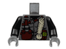 Torso Dino Vest with Dark Red Harness, Canteen, White Rope Pattern / Black Arms / Dark Bluish Gray Hands
