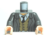 Torso Harry Potter Jacket with Rumpled Vest and Tie Pattern / Dark Bluish Gray Arms / Light Nougat Hands