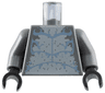 Torso Atlantis with Sand Blue Muscles Outline on Light Bluish Gray Background Pattern / Dark Bluish Gray Arms / Black Hands