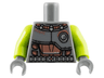 Torso Space Armor with Copper Abdomen and 'SHAMI', Silver Belt and Air Vent Pattern / Lime Arms / Dark Bluish Gray Hands