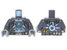Torso Gorilla with Utility Belt, Feather and Vine Necklace with Dark Azure Round Jewel (Chi) Pattern / Dark Bluish Gray Arms / Light Bluish Gray Hands