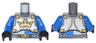 Torso Castle King's Knight Breastplate with Crown, Chain Belt Pattern / Blue Arms / Black Hands
