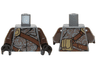 Torso SW Shirt with Spirals, Reddish Brown Straps and Large Dark Tan Pouch Pattern / Dark Brown Arms / Black Hands