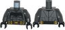 Torso Batman Large Bat Logo, Body Armor and Black and Gold Belt Pattern / Dark Bluish Gray Arms / Black Hands