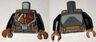 Torso SW Mandalorian Armor Plates Female Dark Red, Dark Orange, and Yellow with Rebel Starbird and Utility Belt Pattern (Sabine Wren) / Black Arms / Dark Orange Hands