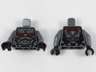 Torso Armored Flight Suit with Black Panel Lines and Red Straps Pattern / Dark Bluish Gray Arms / Black Hands