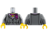 Torso Female Suit Jacket with Buttons, Pockets, and Seams over Bright Pink Shirt with Collar, Magenta Scarf, Yellow Neck Pattern / Dark Bluish Gray Arms / Yellow Hands