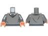 Torso Sweater with White Shirt, Dark Blue and Light Bluish Gray Tie and Trim (Ravenclaw) Pattern 2 / Dark Bluish Gray Arms / Nougat Hands
