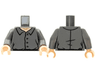 Torso Shirt with 4 Buttons, Light Nougat Neck Pattern / Dark Bluish Gray Arms / Light Nougat Hands
