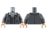 Torso Jacket and Vest, White Shirt Collar, Light Nougat Neck Pattern / Dark Bluish Gray Arms / Light Nougat Hands