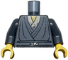 Torso SW Jedi Robe with Silver Belt Buckle, Tan Shirt with Dirt Stains, Yellow Neck, Simulated Wear Pattern / Dark Bluish Gray Arms / Yellow Hands