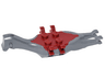 Dinosaur Body Pteranodon, 4 Studs, 6 Clips with Fixed Dark Red Top