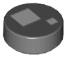 Tile, Round 1 x 1 with 2 White Squares Pattern (BrickHeadz Standard Eye)