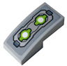 Slope, Curved 2 x 1 x 2/3 with Mechanical Plates and Lime Energy Light Pattern (Sticker) - Set 76148
