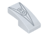 Slope, Curved 2 x 1 x 2/3 with Metallic Silver Letter V and Number 8 Hood Ornament Pattern