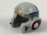 Minifigure, Headgear Helmet SW Rebel with Dark Tan, Dark Bluish Gray and Dark Red A-wing Pilot Pattern (Jake Farrell)
