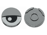 Tile, Round 2 x 2 with Bottom Stud Holder with Eye and Eyelid Pattern