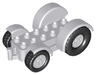 Duplo Car Base 2 x 6 Tractor with Mudguards and (Same Color) Wheels with Black Tires