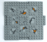 Brick, Modified 16 x 16 x 2/3 with 1 x 4 Indentations and 1 x 4 Plate with Cracks and Lava Pattern