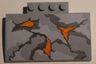 Slope, Curved 5 x 8 x 2/3 with 4 Studs with Cracks and Lava Pattern (10722)