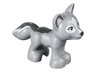 Fox, Mini Doll Style with Black Nose, Bright Light Blue Eyes, White Blaze and Eye Borders and Dark Bluish Gray Tail Pattern