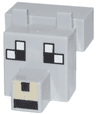 Creature Head Pixelated with Snout with Black and White Eyes Large, Tan Muzzle Pattern (Minecraft Tamed Wolf)
