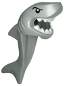 Minifigure, Headgear Head Cover, Costume Shark Head, Tail and Fin with Black Eyes and White Teeth Pattern