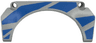Technic, Panel Car Mudguard Arched #32 11 x 2 x 5 Straight Top with Blue Racing Stripes Pattern Model Left Side