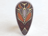 Minifigure, Shield Oval with Dark Orange, Dark Brown and Gold Pattern