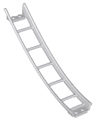 Train, Track Roller Coaster Ramp Large Lower Part, 6 Bricks Elevation