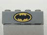 Brick 1 x 4 with Black Batman Logo in Black Outlined Yellow Oval Pattern