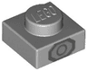 Plate 1 x 1 with Dark Bluish Gray Octagon and Circle on Silver Background Pattern (BrickHeadz Princess Leia Organa Belt)