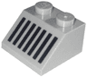 Slope 45 2 x 2 with Black Grille with 7 Vertical Lines Pattern